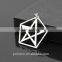 Fashion Men Jewelry Titanium 316L Stainless Steel Pentagram Pendant Necklace Free Chain