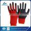 Red glove Latex coated safety working glove for hand protective