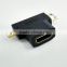 Manufacture hdmi port to mini micro hdmi adapter for laptop
