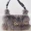 Black Fashion Women Fox Fur Handbag Shoulder Bag