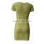 Fancy Design Seamless Solid Color Sexy Pencil Short Sleeve Ladies Crossfit Dress