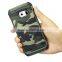 Heavy duty hybrid soft black silicone cover hard Camo for S6 edge