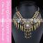 Latest fashion Antique Gold Rhinestone Statement Bib jewelry Necklace