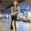 2016 new summer fashion sey VEST JACKET + high slit slim package hip skirt dress two