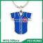 China Supplier metal baseball t shirt jersey printed souvenir keychain