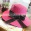 Wholesale hot selling summer beach big brim fashion straw hat hat with drawstring