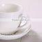 Fancy white porcelain sublimation coffee cup with saucer