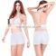 Fashion Women's Floral Lace Hem Crochet Belt Summer Beach Shorts Mini Pants