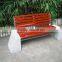 17-year manufacturing experience Cement garden stone bench with back metal and wooden stone garden bench