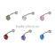 Multi Color Heart Shape Zircon Inlay Non-dangle Belly Button Naval Ring.