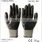 10 gauges nylon knitted working glove with black nitrile coated