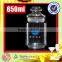 Cylinder round 650ml big glass candy jar with lid
