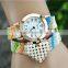 geneva women vogue knitted bracelet watch lady crystal heart bohemian style watches reloj