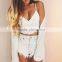 Sexy Women's Lace Crochet Crop Tops Strappy Bra Bralet Eyelash Vest Black/White