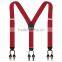 Custom matal 6 clips adjustable elastic suspender for men