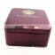 metallic red color small square hinged tin box for gift