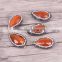 Orange Cat Eye Stone Connector Druzy Beads, Pave Rhinestone Healing Gemstone Beads For Jewelry Making