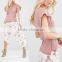 Bulk wholesales new fashion woman crochet spandex rib knit casual t shirts