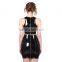 Sexy PVC wholesale leather skater mature tight dress leather bandage dress