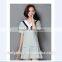 Korean Style Girl V-neck Pleated Dress Casual Women Loose-fitting Dress