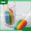 kitchen rainbow plastic sponge long handle hanging tableware water cup bottle clean cleaning brush