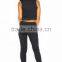 Sexy Girls In Tracksuit Black Sleeveless Crop Top Sweat Pants Sets 100% Cotton Summer Club Sports Tracksuit For Football Team