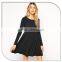 Beautiful Lady Designer Solid Color Long Sleeve One-piece Short Dress Women Party Frocks 2016