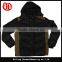 botton zipper up winter padded jacket men coat with hoody