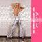 Sexy Black Silver Front Diamond Connect Vinly Jumpsuit Women Erotic Lingerie