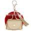 pom pom tassel mini pu bag keychain