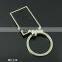 Square shape key holder metal leather key ring with embossed car logo key chain