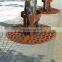 Casual dots pattern corten steel metal tree guard on square
