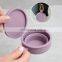 food grade Silicone Folding Cup with lid for children's portable travel which can hold boiling water and retractable