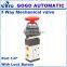 GOGO ATC Pneumatic 3 way hand brake control valves 1/4 inch Manual Mechanical valve MSV98322-EB with Lock Button