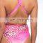 Pink Sexy Leopard Print Swimsuit One Piece Bandage Diamond Swimming Suit Women High Waist Bathing Suit Femme Monokini 2019