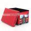 RTS Hot sale high quality ottoman with printing pvc leather shoe toy and book red car design Folding storge ottoman