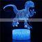 Creative 3D Dinosaur Lamp Jurassic Park Colorful Night Light Atmosphere Children's Room Decor Nightlight Christmas Birthday Toys