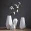 Heat Tranfer Printing Marble Geometry White Ceramic Fresh Flower Vase For Dining Room Table