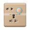 Type 86 Universal 5 pin Wall Socket 16A Flame retardant PC Panel Socketes and Switches Electrical Metal Frame