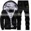 Winter Leisure Simple Printing Thickened Two-Piece Set Hoodies And Jogger For Men