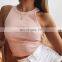 Tank Tops Sexy Crop Vest Solid Harajuku Korean Female Off Shoulder Knitted Khaki Summer Women Tops crop top