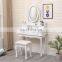 wooden dressing table furniture with 4 drawer and 1touch screen  mirror