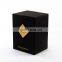 Classic black luxury custom touching paper perfume box packaging with gold stamping logo