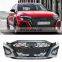 Runde Новейший передний бампер для Audi A3 21+ с модификацией в стиле RS3. Передний тюнинг-комплект. Спортивный решетка переднего бампера RS3. Апгрейд. Черный комплект 