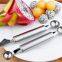 Stainless Steel Watermelon Slicer Fruit Knife Cutter and Ice Cream Digging Ballers Double Size Spoon