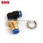 SNS SPLM Series one touch air hose tube connector push to connect brass and plastic pneumatic bulkhead union elbow fitting