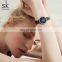 SHENGKE Elegant Lady Wristwatch Artistic Dial Leather Band Watches Japan Quartz Watch K0123L
