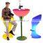 glowing chair for outdoor restaurant illuminated event night club led light bar stool furniture high cocktail table chair set