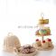 Hot Sale Rattan tiered cake stand Round Tray With Leg for Table Handwoven Basket for Breakfast Wholesale