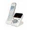 Amplified cordless telephone with integral answering machine